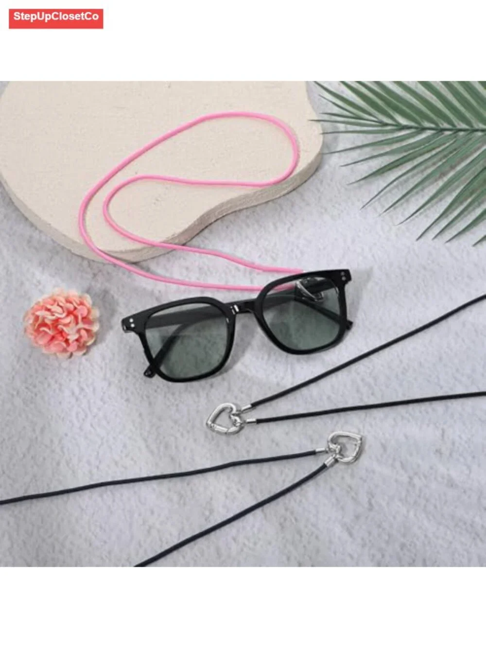 3 Pack Eyeglass Holder Necklace Ring, Zinc Alloy & Nylon Glasses Strap, 60cm